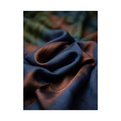 Overcast Silk Drape Wall Art Print - Dark Japandi Shibui