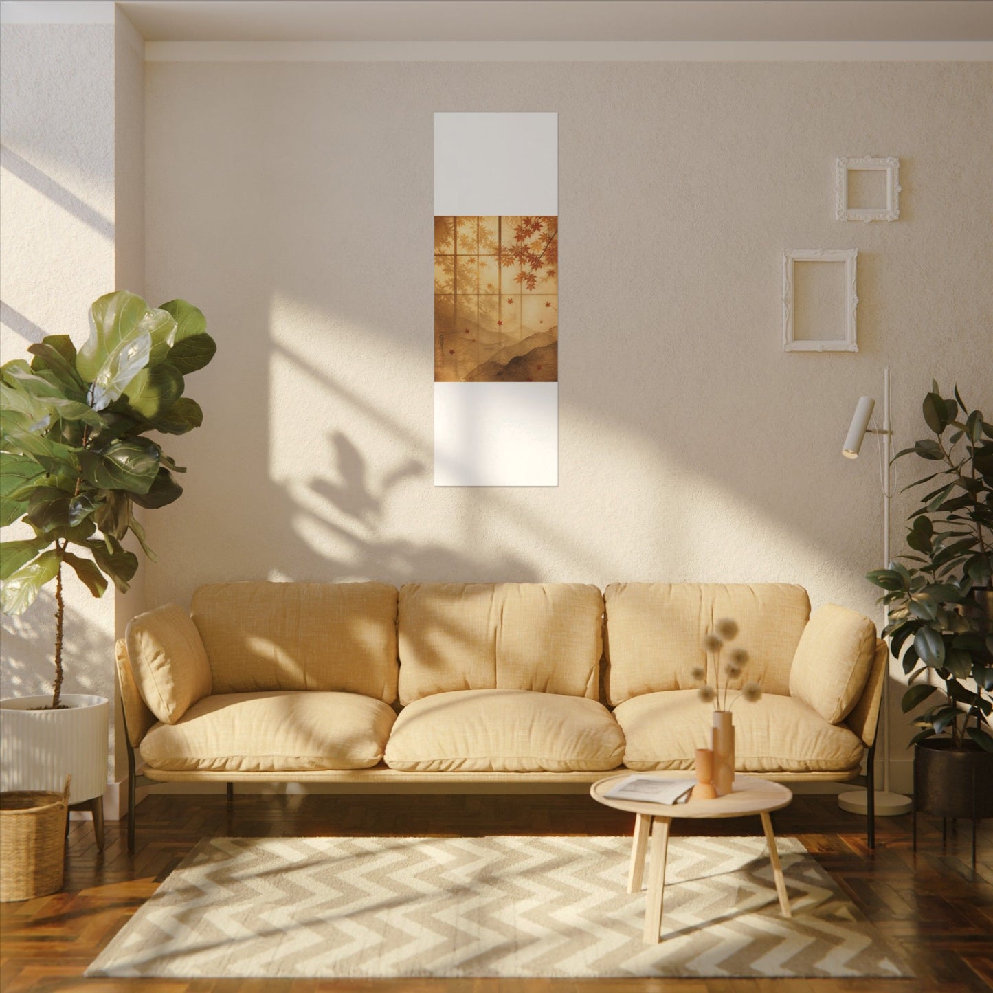 Shoji Screen Texture Canvas Art | Earthy Japandi Art
