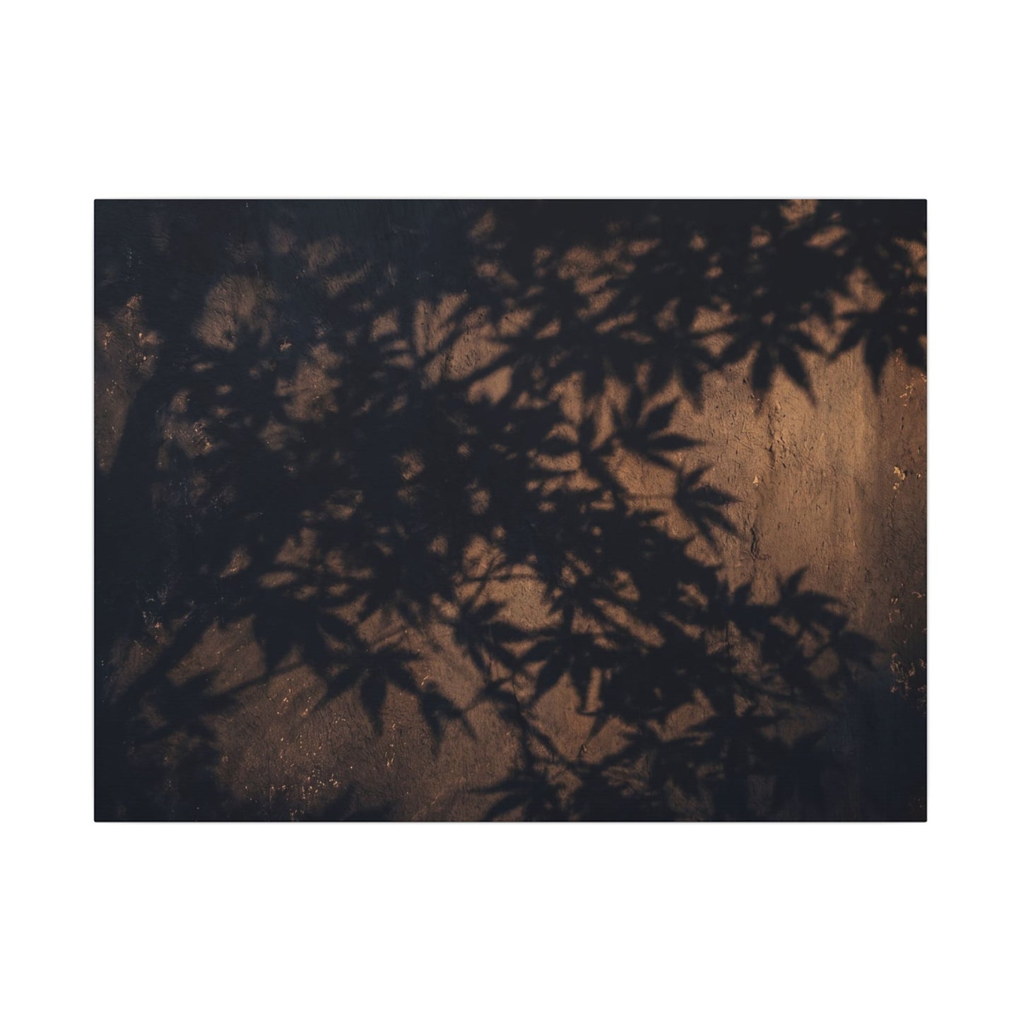 Shadow Play Autumn Canvas Art | Dark Japandi Atmospheric Design