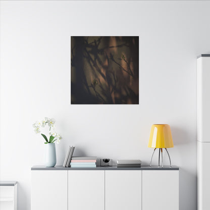 Candlelight Shadow Play Canvas Art - Dark Japandi Shibui