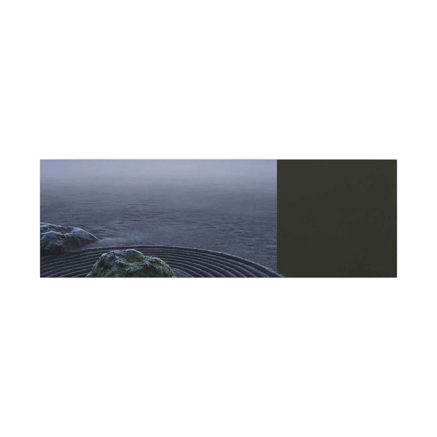 Ma Rock Garden Canvas Art - Dark Japandi Moody Minimal