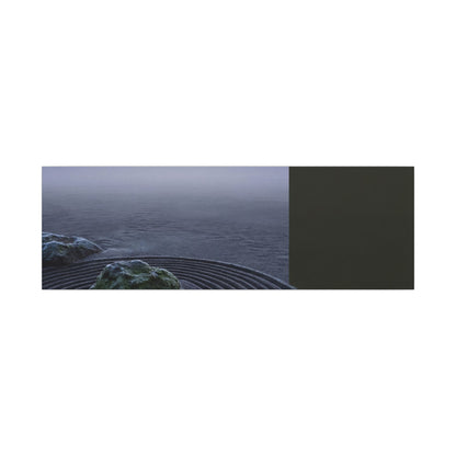 Ma Rock Garden Canvas Art - Dark Japandi Moody Minimal