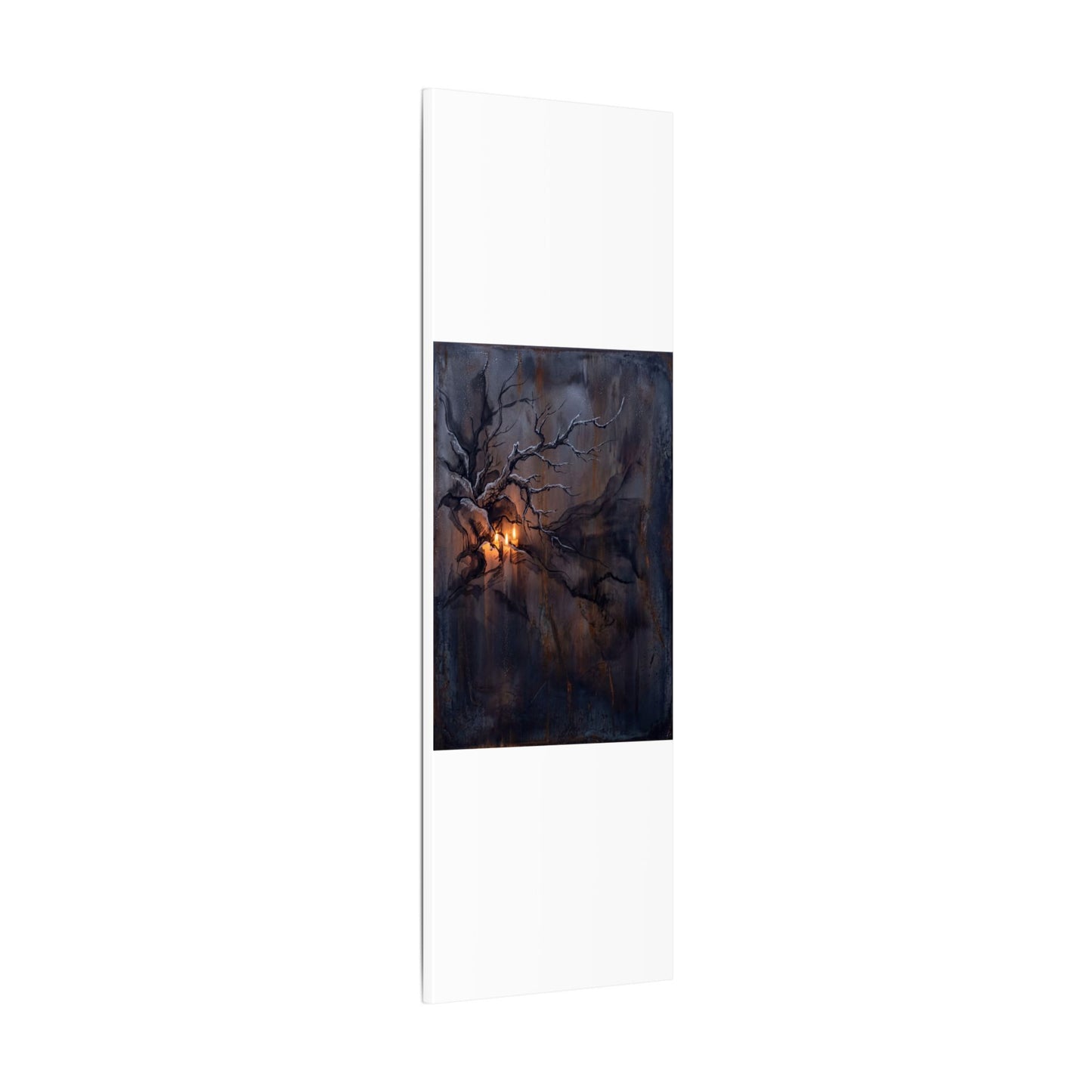 Winter Rust Patina Charcoal Ink Canvas Art | Atmospheric Decor