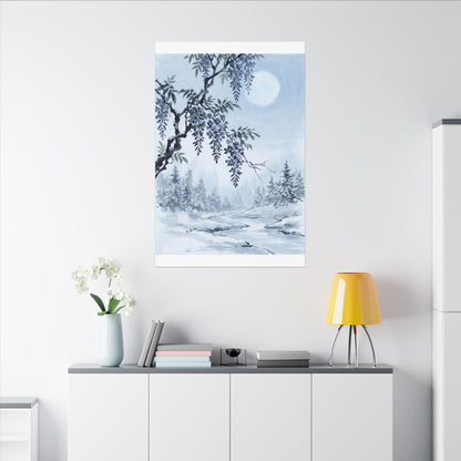 Seijaku Wisteria Canvas Art - Zen Sumi E
