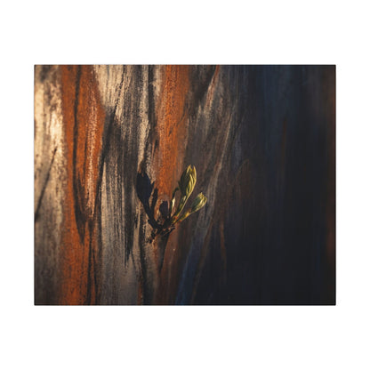 Rust Patina Charcoal Ink Canvas Art | Moody Dark Japandi Art Art Print
