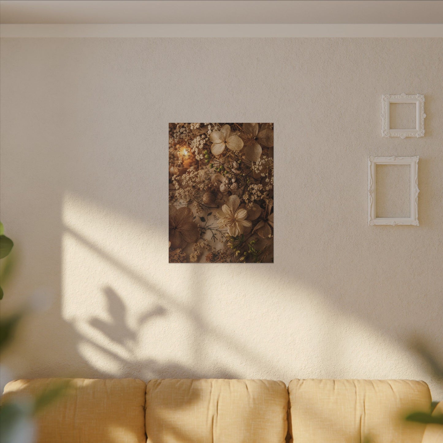Spring Dried Flowers Japanese Pattern Canvas Art | Earthy Decor
