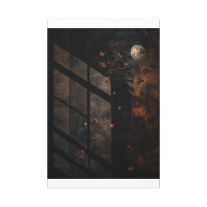 Sophisticated Shadow Play Canvas Art - Dark Texture Dark Japandi