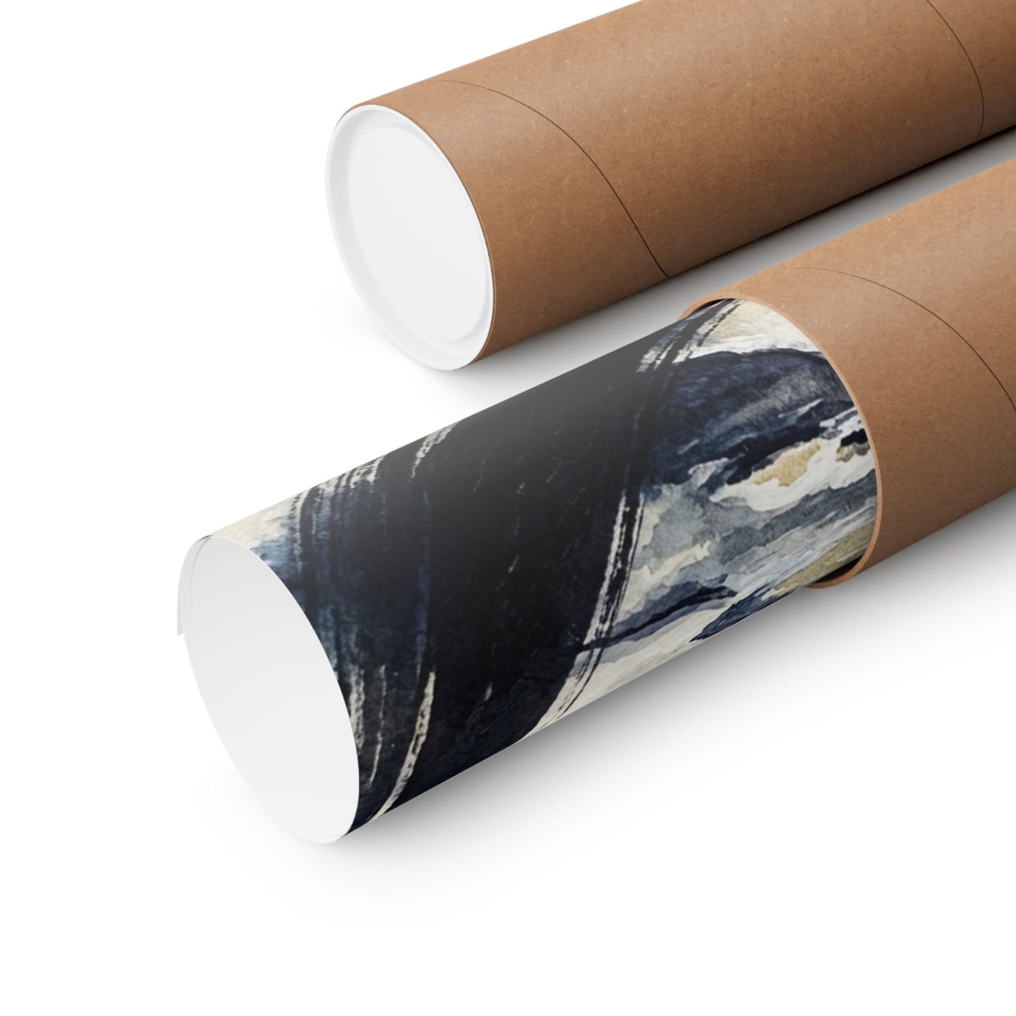 Zen Ink Brushstroke in Golden Hour | Karesansui Wall Art Print