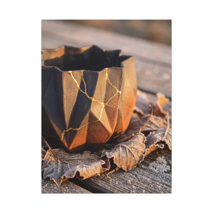 Paper Fold Gold Repair Canvas Art | Philosophical Kintsugi Art
