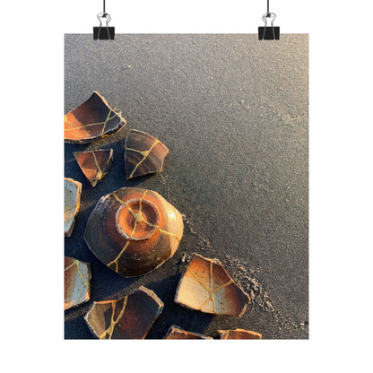 Winter Broken Pottery Gold Repair Wall Art Print | Artful Decor