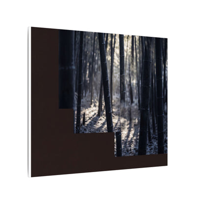 Bamboo Grove Canvas Art | Winter Dark Japandi Moody Minimal Art