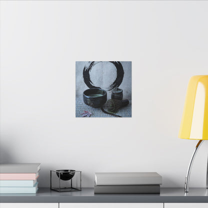 Tea Ceremony Canvas Art | Winter Zen Enso Art