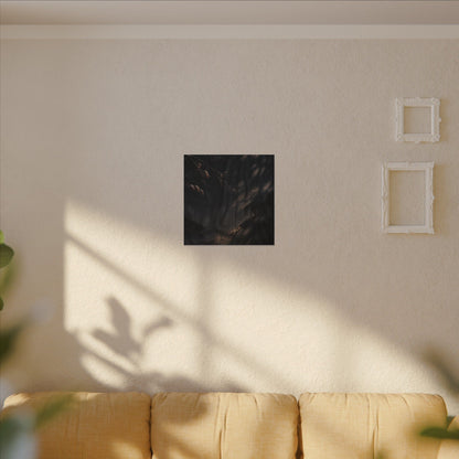 Atmospheric Silk Drape Canvas Art - Charcoal Ink Dark Japandi