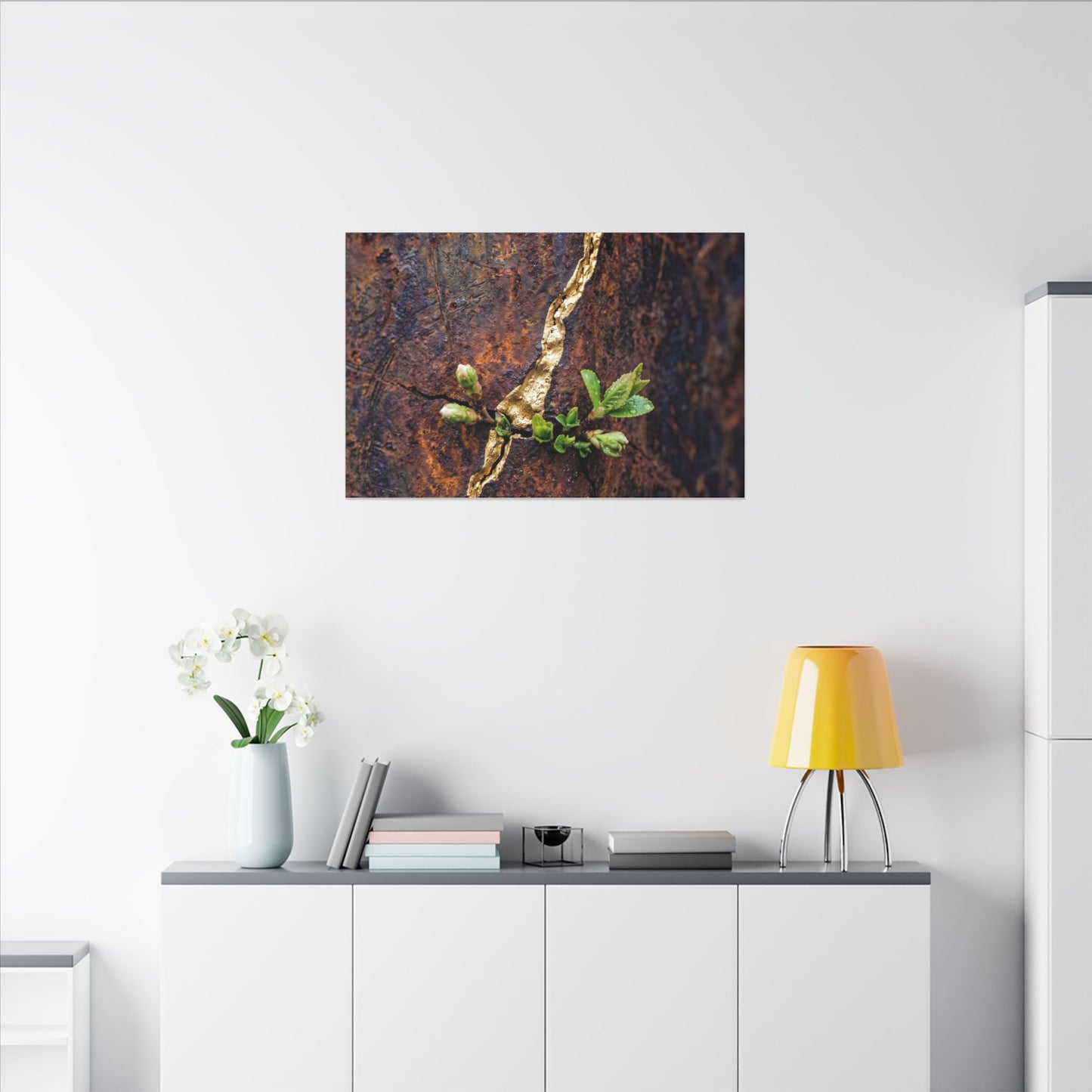 Overcast Rust Patina Canvas Art - Kintsugi Datsuzoku