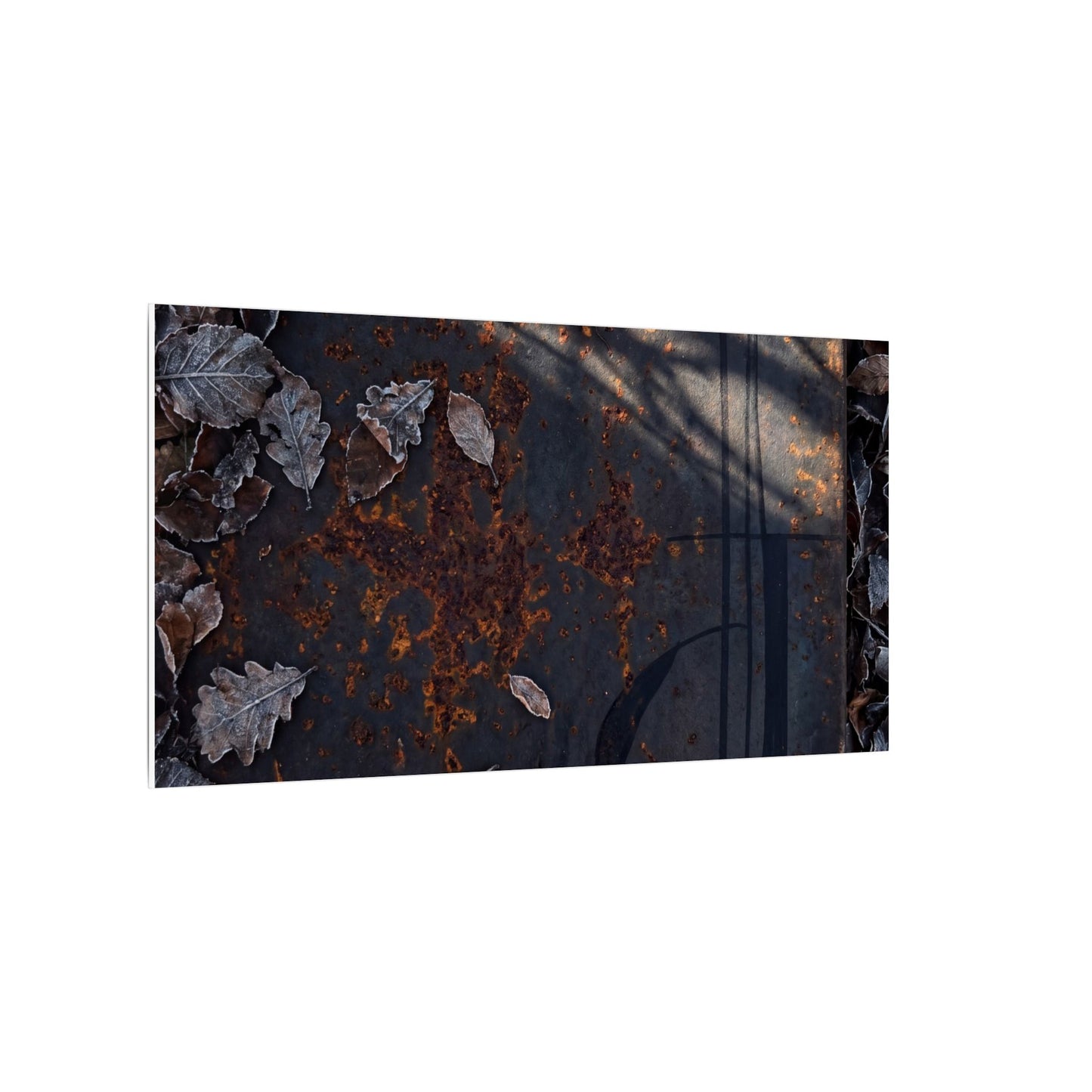 Shibui Rust Patina Canvas Art - Dark Japandi Charcoal Ink