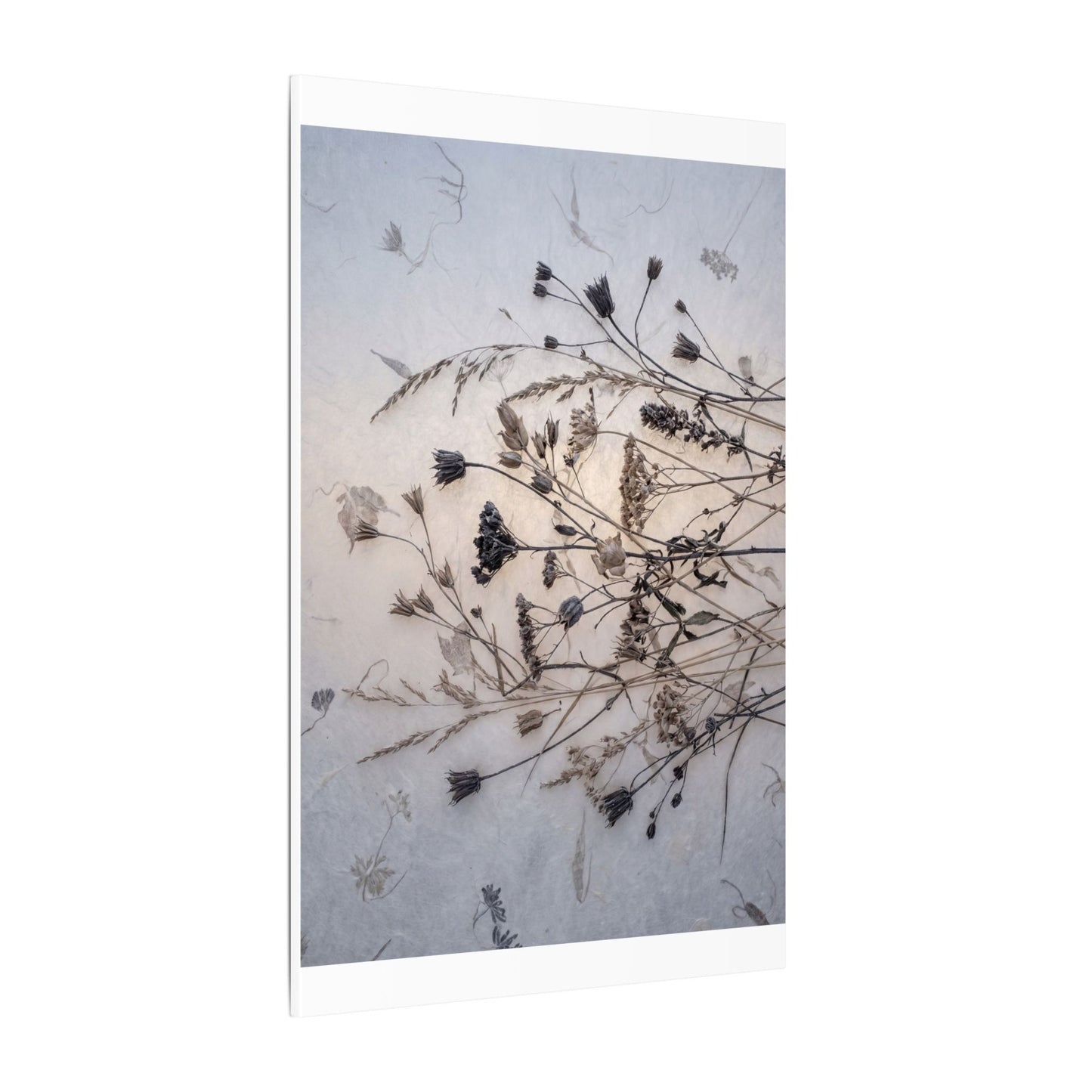 Elegant Dried Flowers Canvas Art - Japanese Pattern Japandi