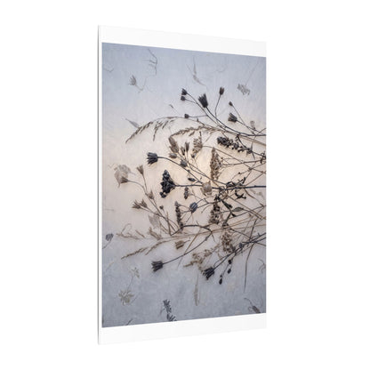 Elegant Dried Flowers Canvas Art - Japanese Pattern Japandi