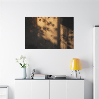 Shadow Play Canvas Art | Autumn Dark Japandi Charcoal Ink Art