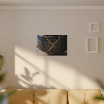 Tea Ceremony Autumn Canvas Art | Kintsugi Healing Design