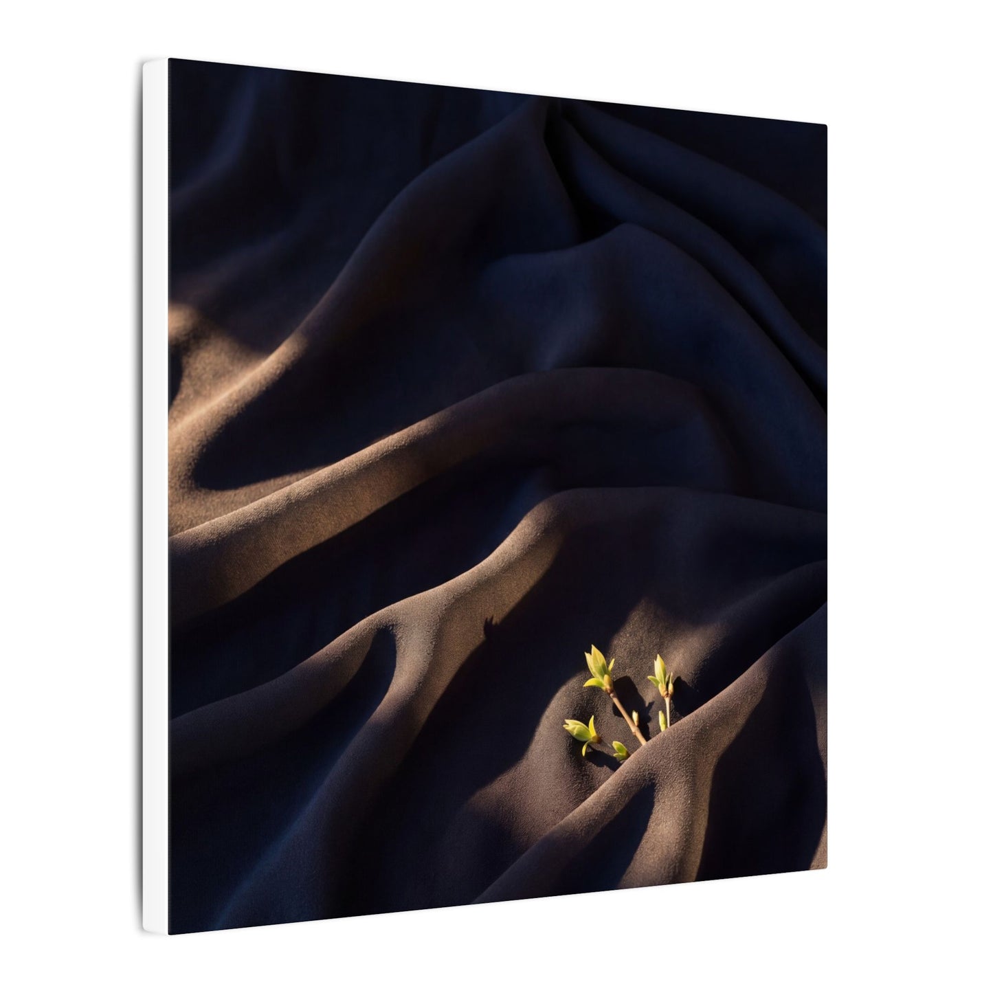 Silk Drape Shadow Zen Canvas Art | Luxurious Dark Japandi Art