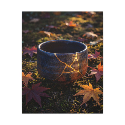 Kanso Moonlit Garden Canvas Art - Kintsugi Gold Repair