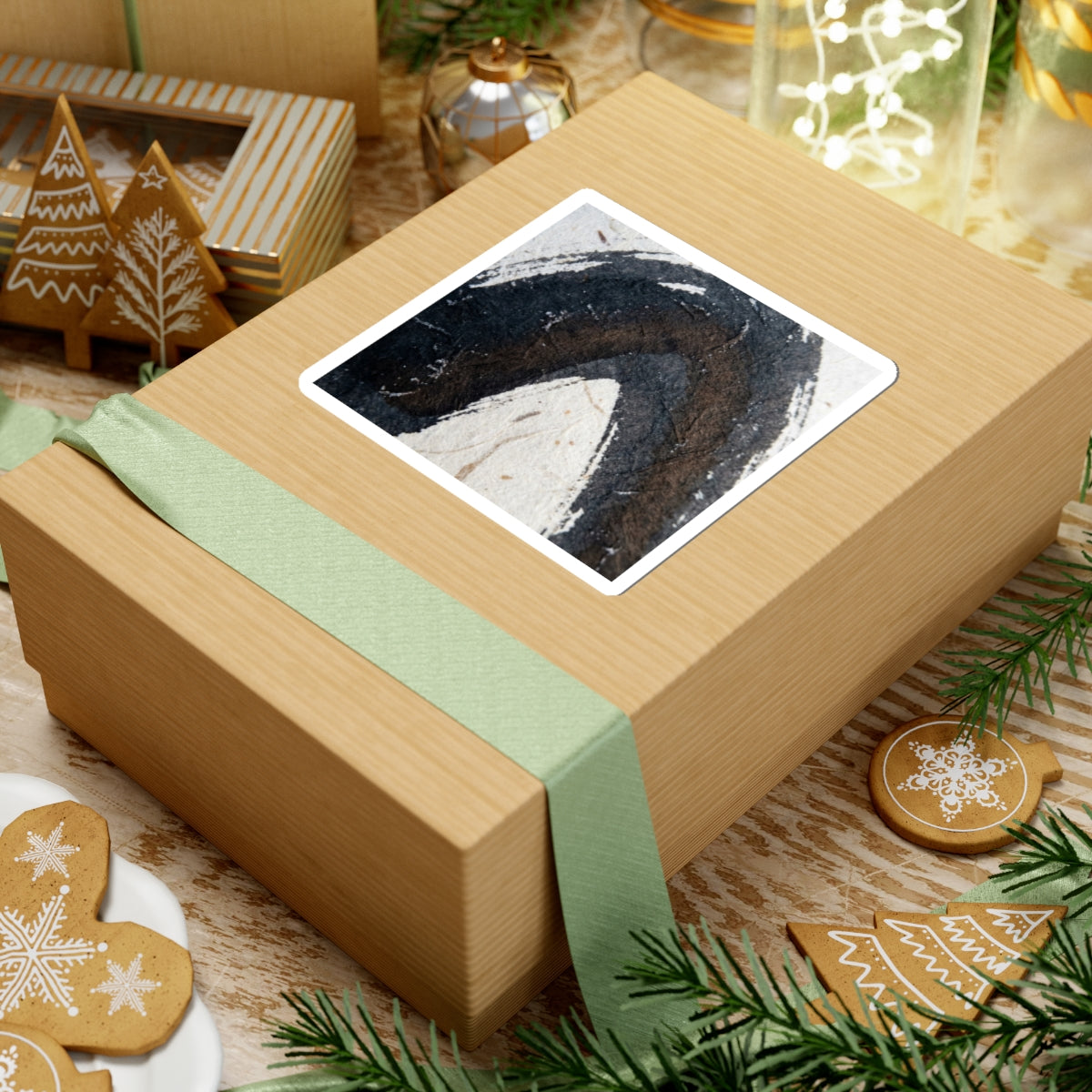Winter Ink Brushstroke Moody Minimal Sticker | Luxurious Decor