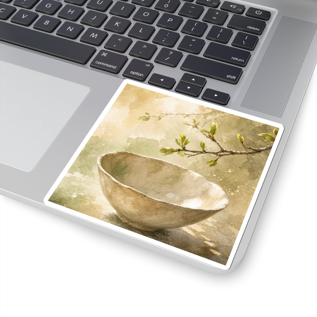 Ceramic Bowl Spring Sticker | Japandi Neutral Design
