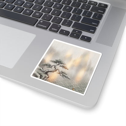 Warm Pine Tree Sticker - Japanese Pattern Japandi