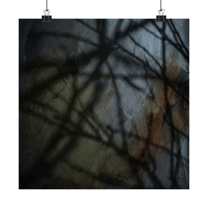Shadow Play Wall Art Print | Winter Dark Japandi Dark Texture Art