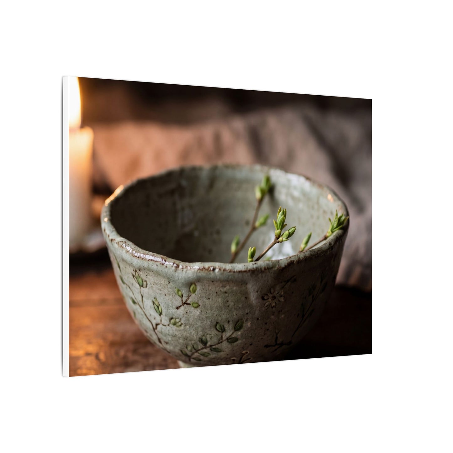 Ceramic Bowl Spring Canvas Art | Japandi Neutral Design