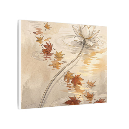 Lotus Flower Canvas Art | Autumn Japandi Minimal Line Art