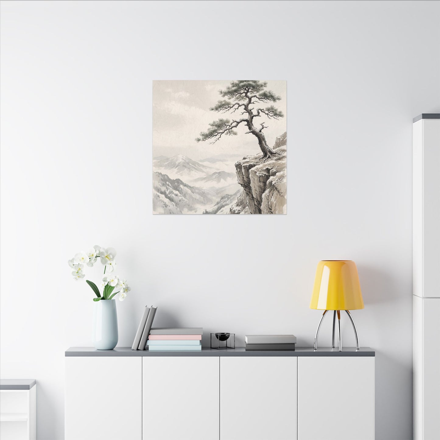 Seijaku Pine Tree Canvas Art - Japandi Japanese Pattern