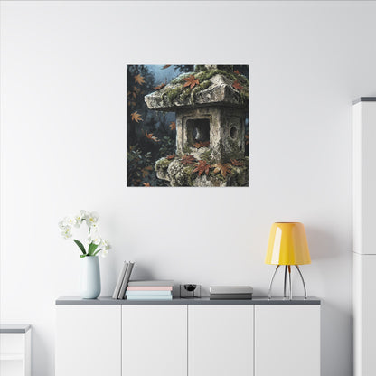 Shibui Stone Lantern Canvas Art - Japandi Minimal Line