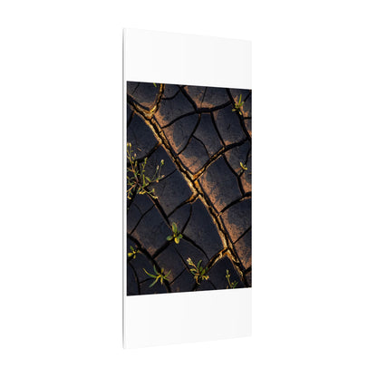 Kintsugi Cracked Earth in Golden Hour | Gold Vein Canvas Art