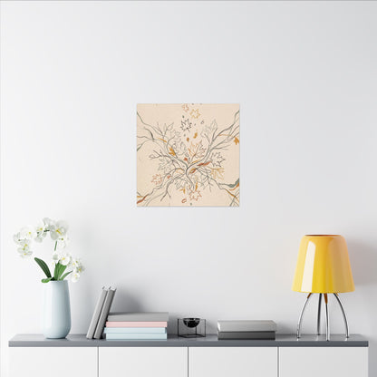 Warm Shadow Play Canvas Art - Minimal Line Japandi