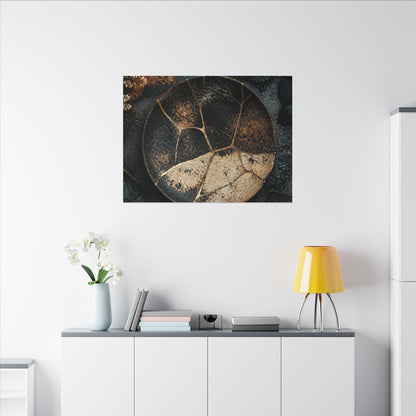 Kintsugi Rust Patina in Dawn | Gold Repair Canvas Art