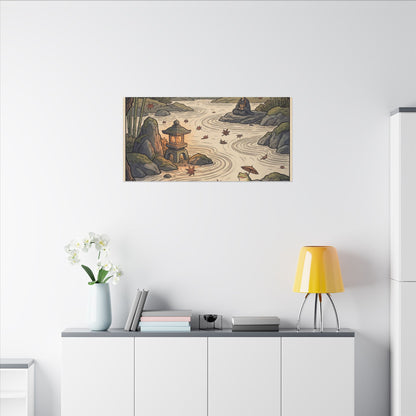 Rock Garden Autumn Canvas Art | Zen Serene Design
