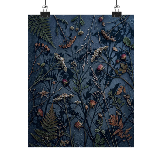 Kanso Shadow Play Wall Art Print - Cottagecore Herbarium Art Print