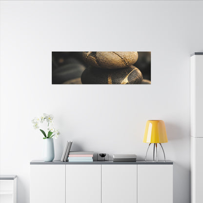 Summer River Stones Broken Beauty Canvas Art | Healing Decor