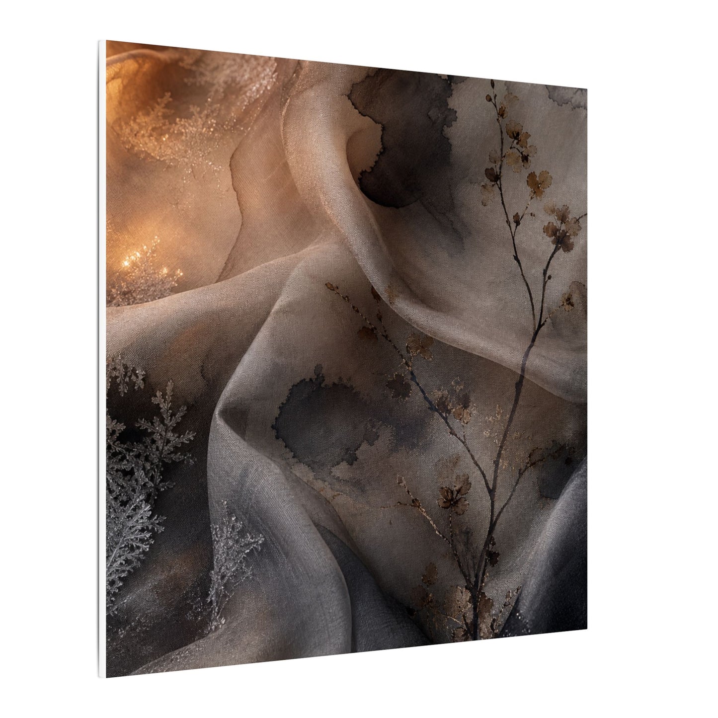 Japandi Silk Drape in Candlelight | Watercolor Canvas Art