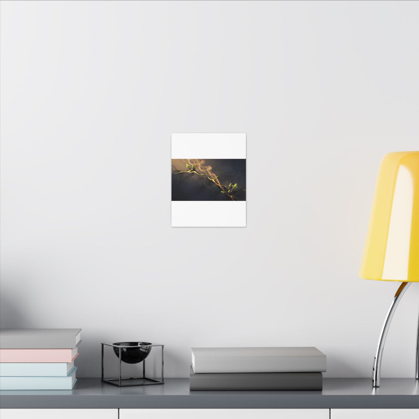 Spring Incense Smoke Gold Vein Canvas Art | Healing Decor