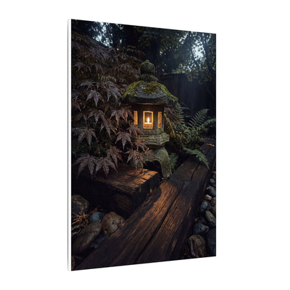 Moody Moonlit Garden Canvas Art - Shadow Zen Dark Japandi