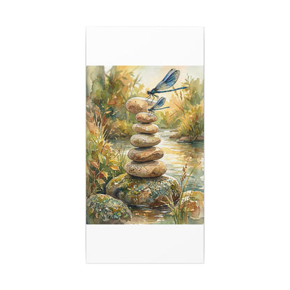 River Stones Summer Canvas Art | Japandi Cozy Design