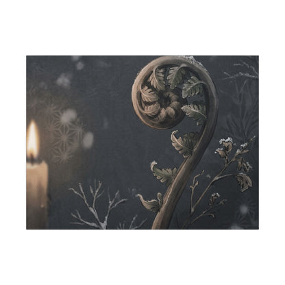 Candlelight Fern Unfurling Canvas Art - Japandi Ma