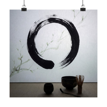 Tea Ceremony Wall Art Print | Spring Zen Enso Art Art Print