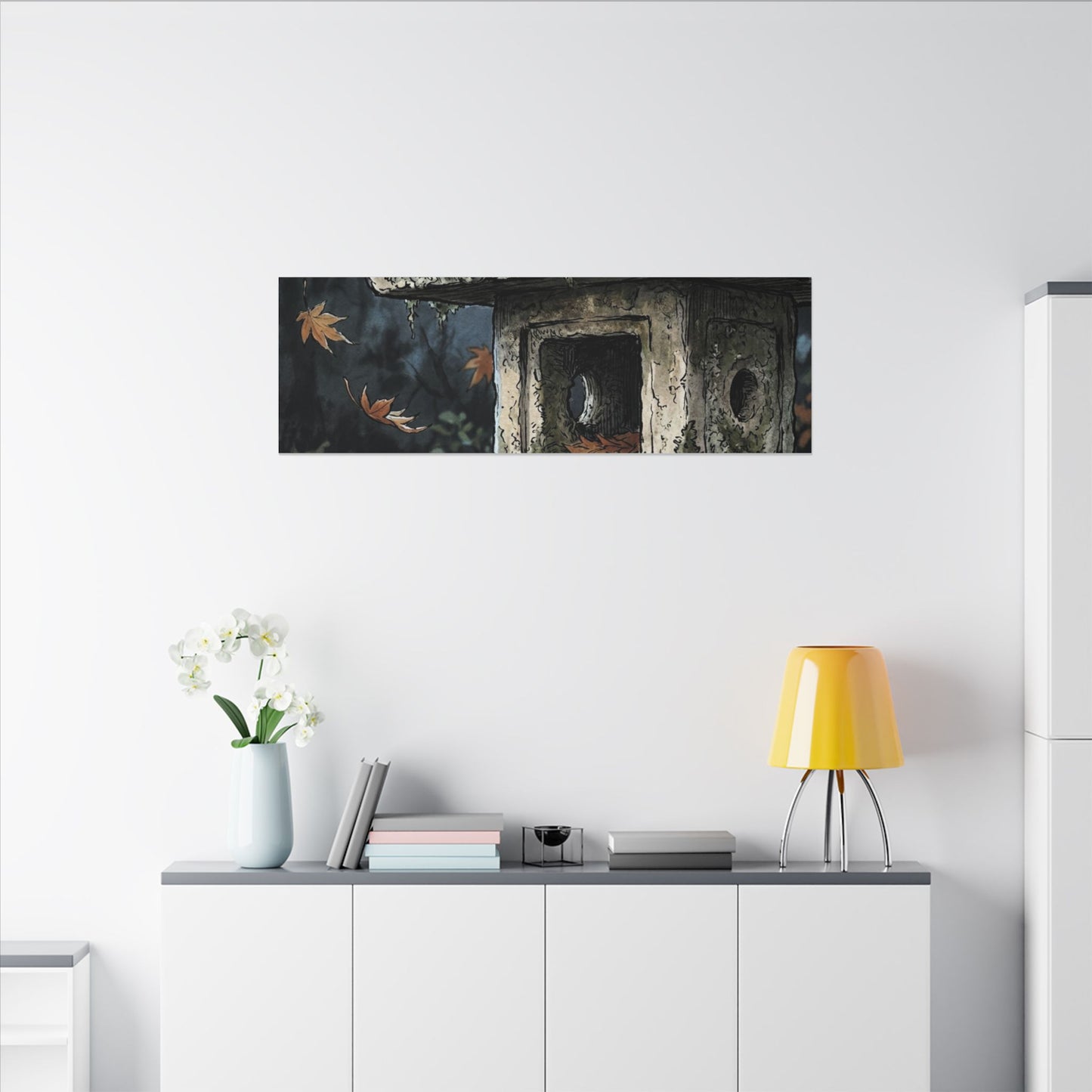 Shibui Stone Lantern Canvas Art - Japandi Minimal Line