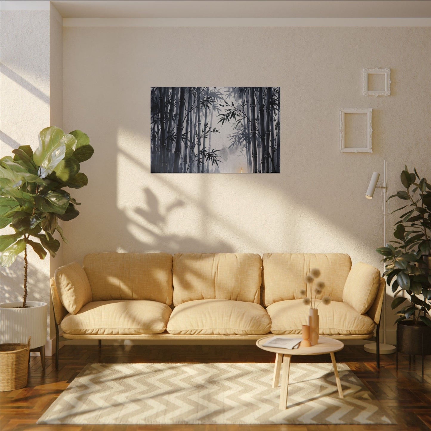 Tranquil Bamboo Grove Canvas Art - Sumi E Zen