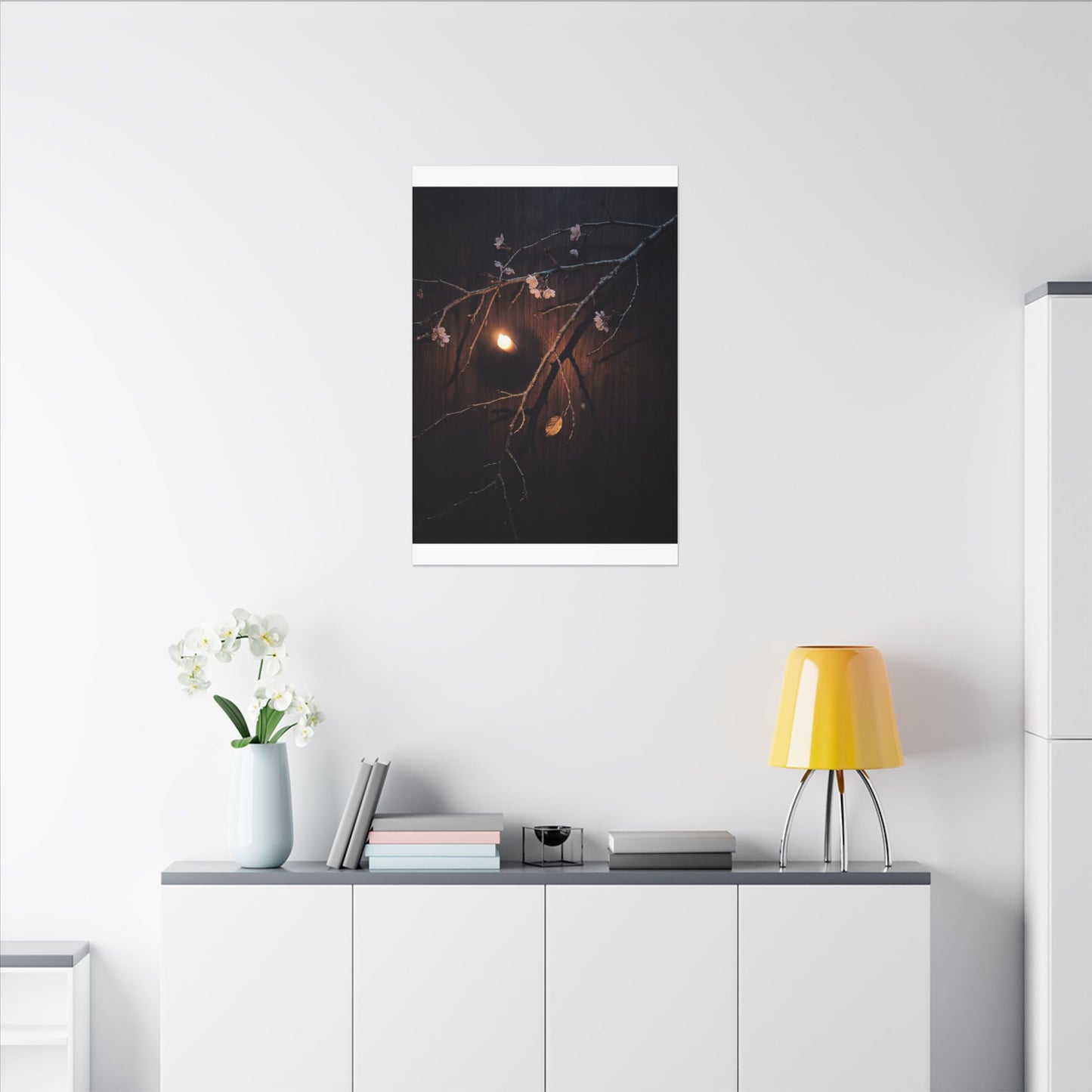 Datsuzoku Cherry Blossom Canvas Art - Dark Japandi Moody Minimal