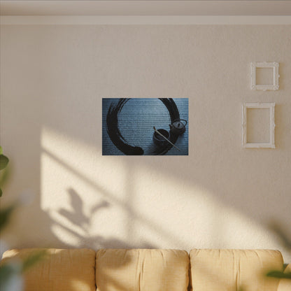 Winter Tea Ceremony Enso Canvas Art | Peaceful Decor