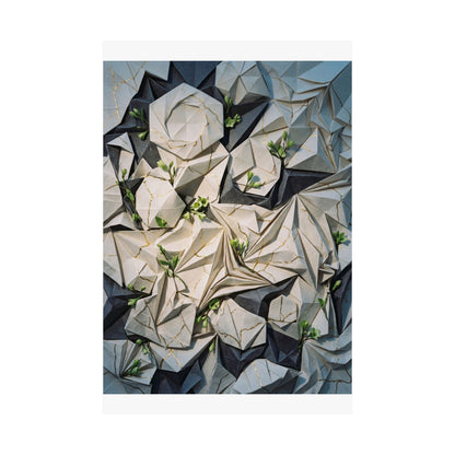 Paper Fold Gold Vein Wall Art Print | Resilient Kintsugi Art